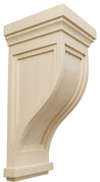 Rectangular Corbel Capistrano Mission Corbel, Rubberwood, 2 1/2