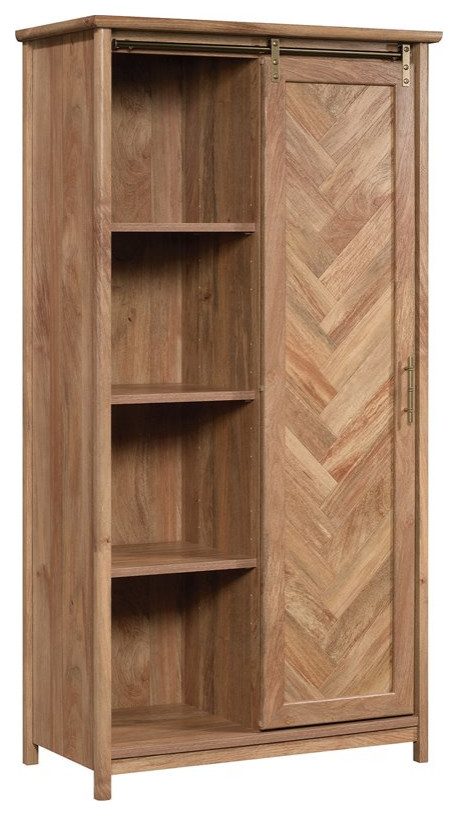 Sauder Coral Cape Wood Storage Cabinet in Sindoori Mango Brown
