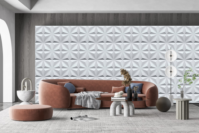 White Geometric 3D Wall Panels - Contemporary - Wall Panels - by Dundee ...