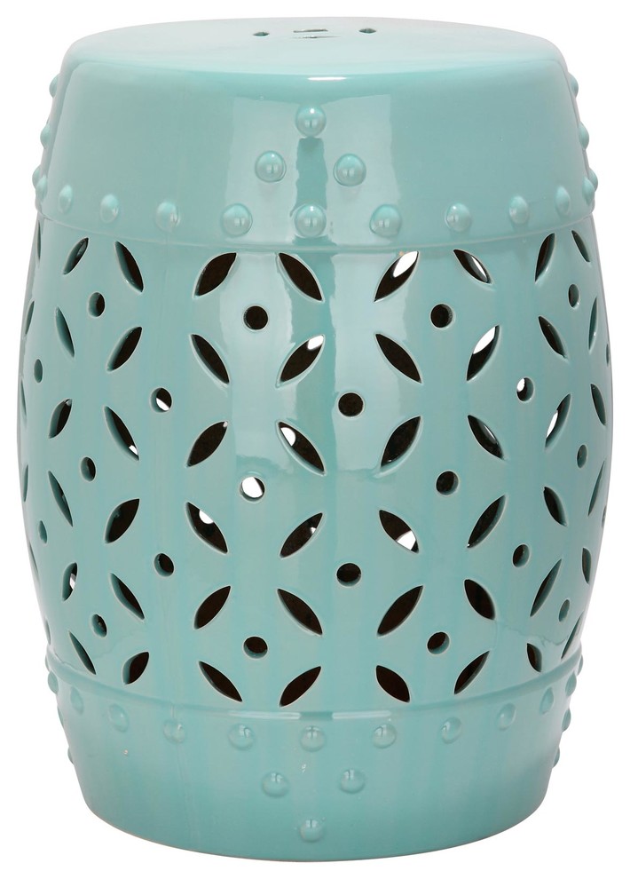 Lattice Coin Garden Stool, Blue