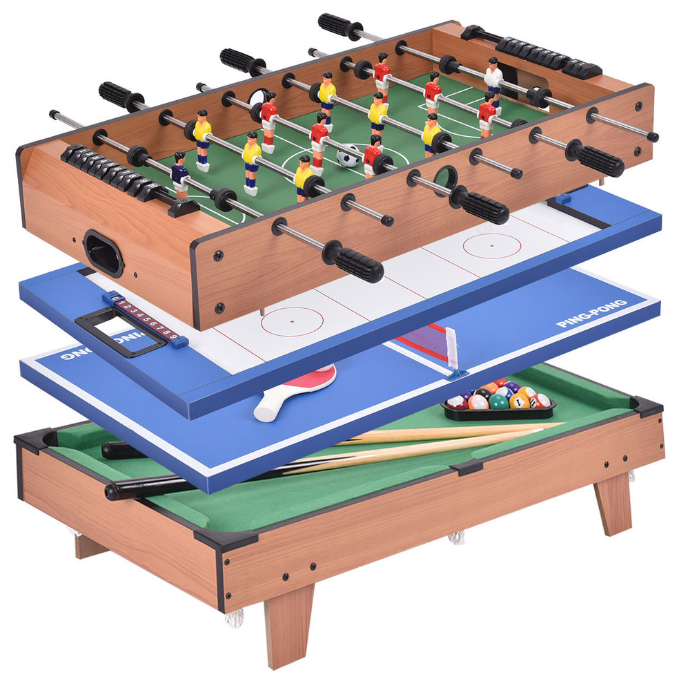 4 In 1 Multi Game Air Hockey Table Tennis Pool Table Foosball Modern Game Tables By Affordablevariety