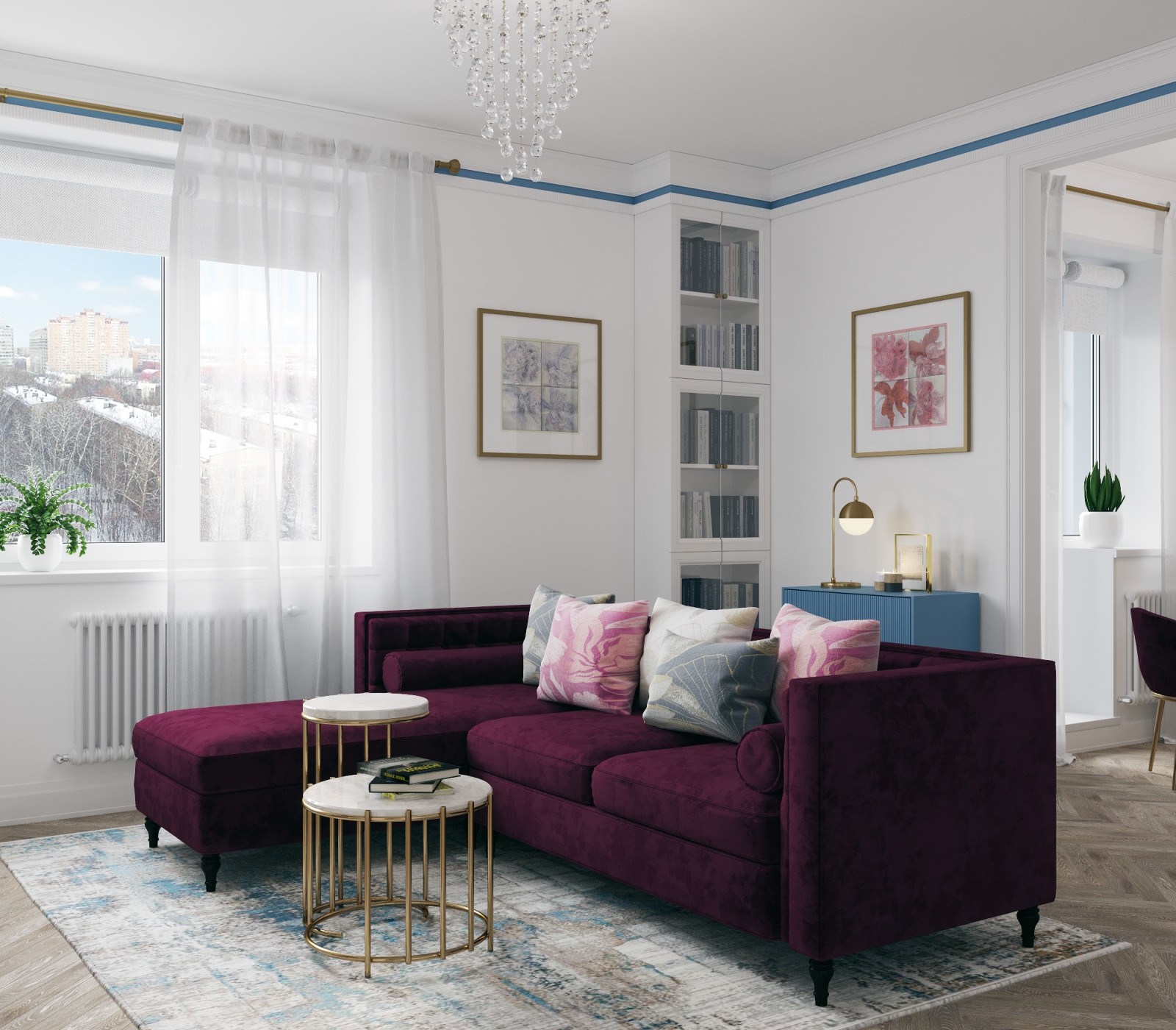 Интерьер квартиры в неоклассическом стиле - "Hermes" (59,1 кв.м.)