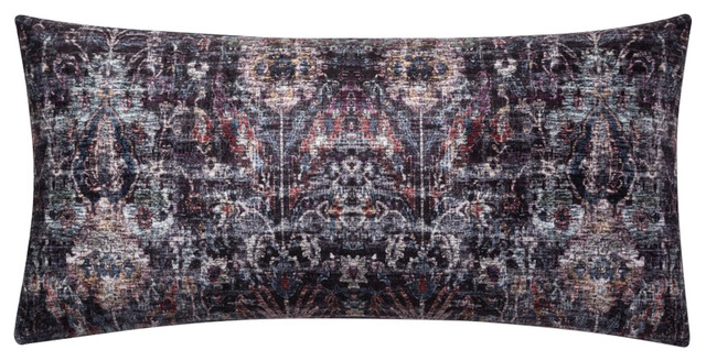 12"x27" Abstract Black / Multi  Decorative Throw Pillow by Loloi, 12"x27" Cover
