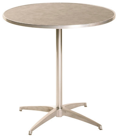Standard Pedestal Laminate Round Table Frosty White With Channel Standard Pedestal Laminate Round Table Frosty White With Channel Aluminum Edge Contemporary Dining Tables By Maywood Furniture Corporation