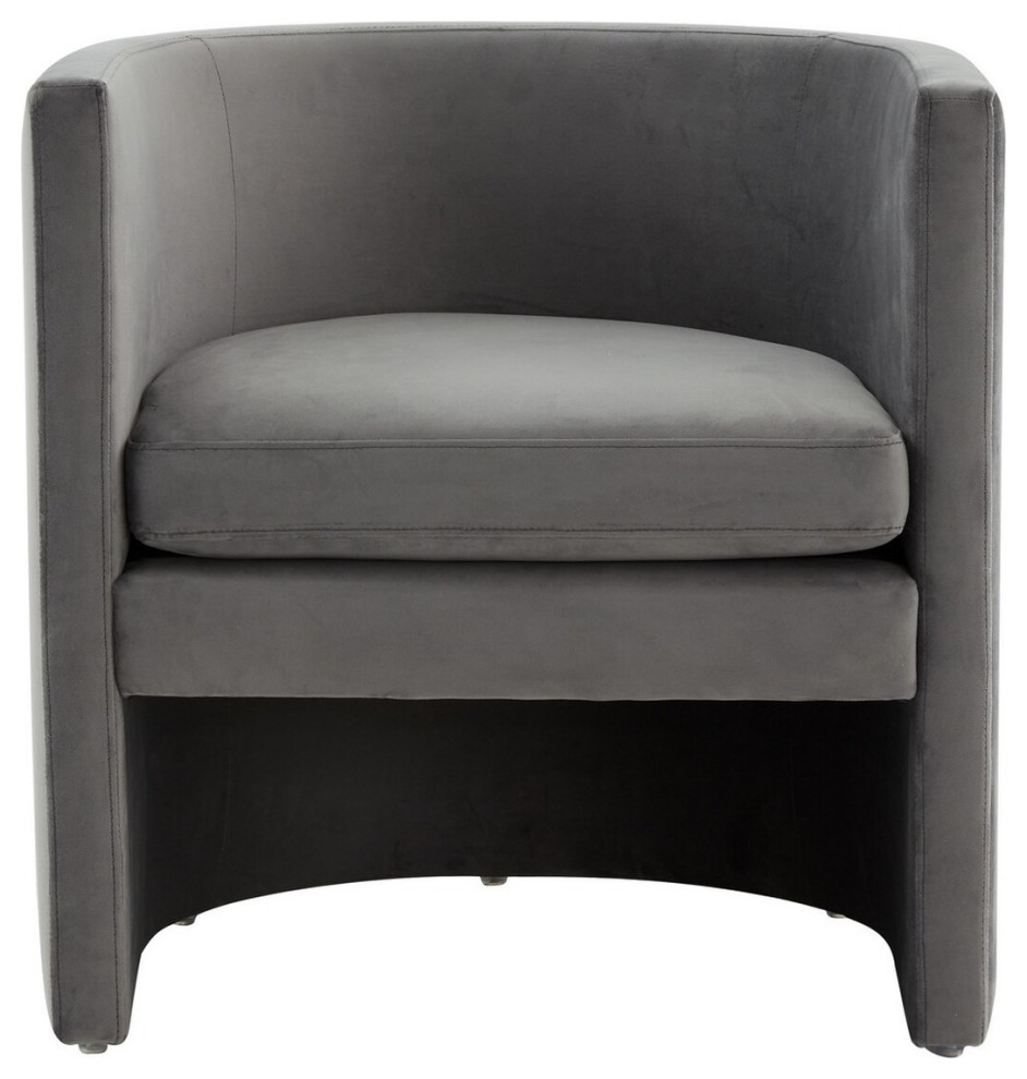 Safavieh Couture Rosabeth Curved Accent Chair, Slate Grey
