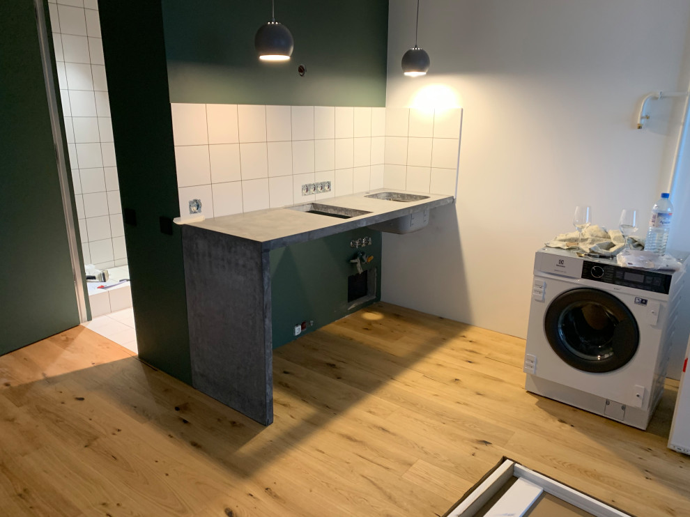 Г-образная столешница из бетона