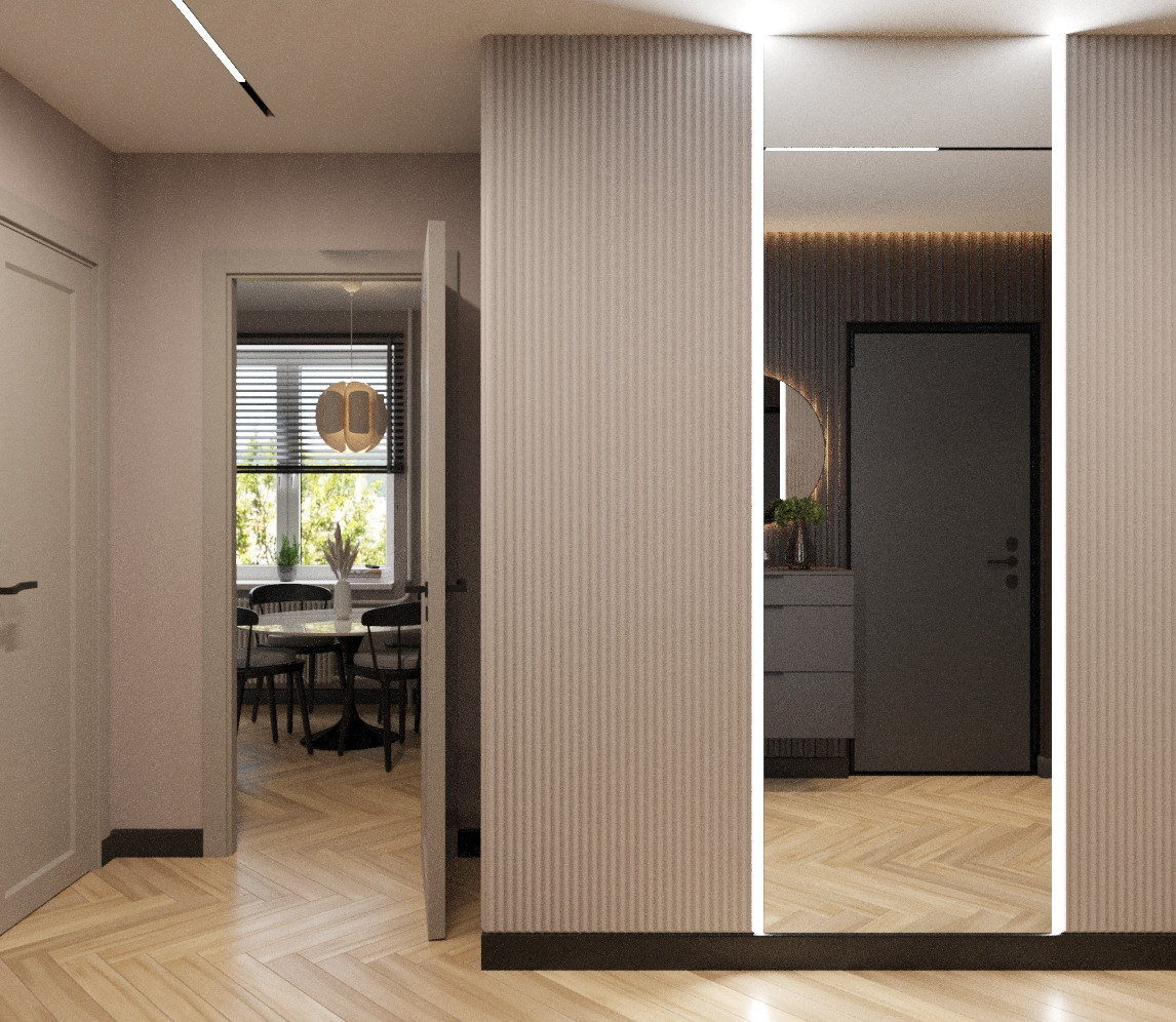 Квартира 64 кв/м в современном стиле, Ультрамарин