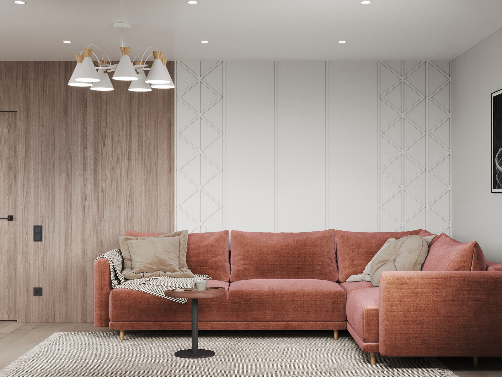 Квартира для молодой семьи с элементами сканди