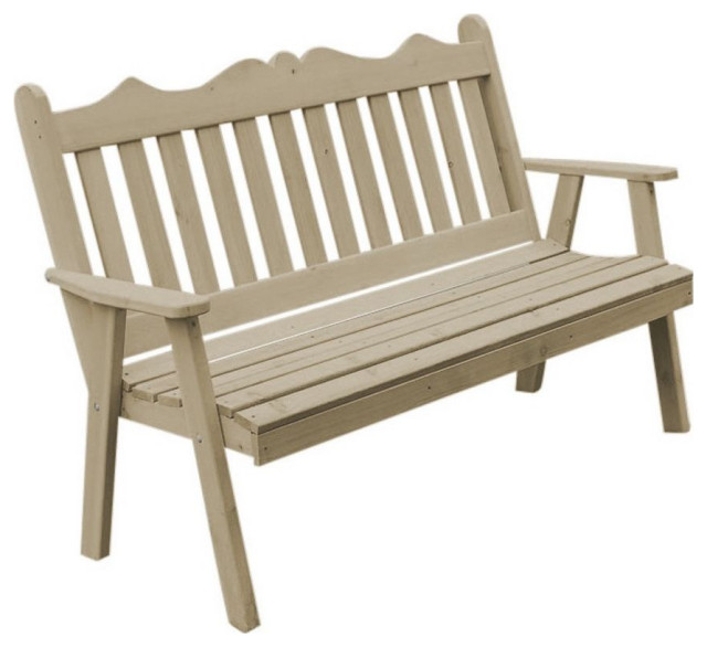 Pine Royal English Garden Bench, Unfinished, 5 Foot