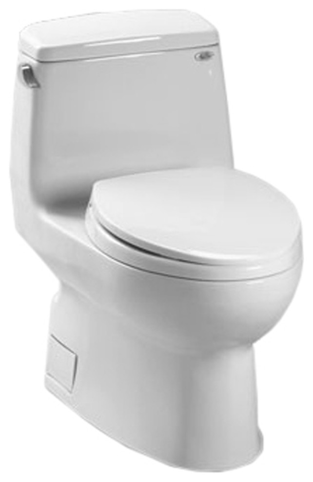 Toto MS874114SG#01 Cotton White Carlyle Toilet, 1.6 GPF with SanaGloss