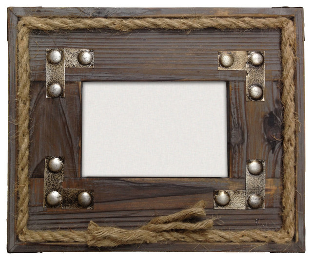 Wood With Metal Strips And Rope Frame Southwestern Cable Wood With Metal Strips And Rope Frame Southwestern Cable Management By Hiend Accents