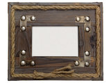 HiEnd Accents Wood w/Metal Strips & Rope Frame (EA) 4x6