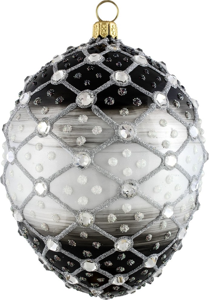 Ebony Jeweled Egg Ornament Traditional Christmas Ornaments by Joy