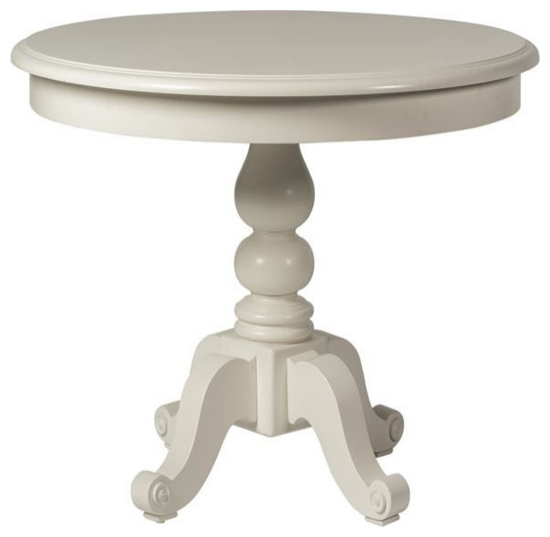 Liberty Furniture Summer House Round Pedestal Dining Table in White