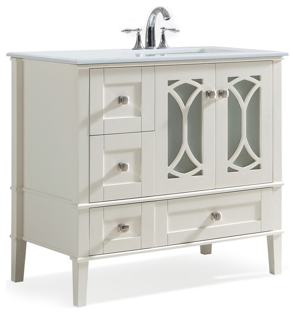 Paige 36 Contemporary Bath Vanity Right Offset