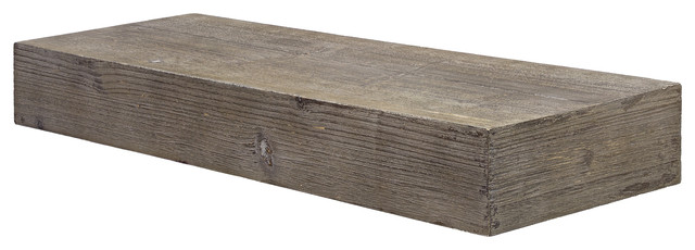 Rustic Wood Floating Wall Shelf Grey, Rustic Wooden Floating Wall Shelves