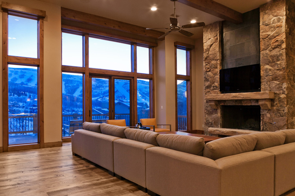 Design ideas for a contemporary living room in Salt Lake City.
