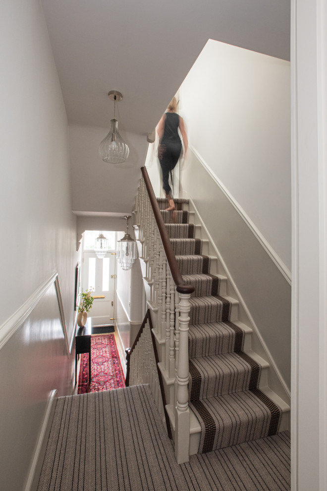 Large transitional staircase in London.