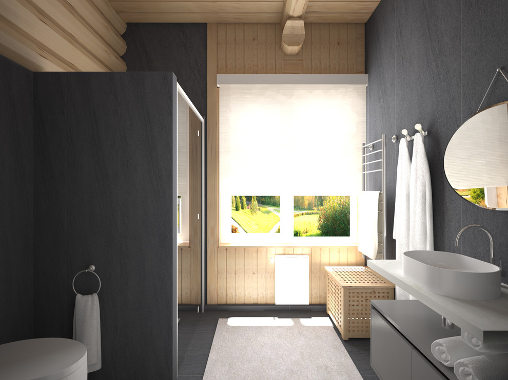 Современный интерьер в бревенчатом доме