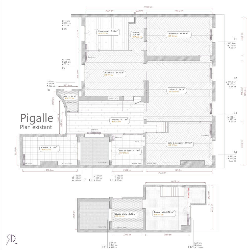 Plan d'aménagement - Etat existant