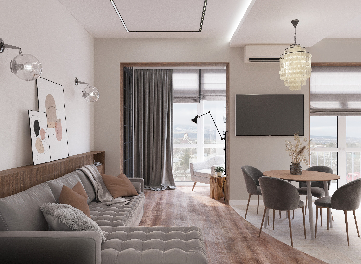 Дизайн-проект двухкомнатной квартиры ЖК "Парковый"