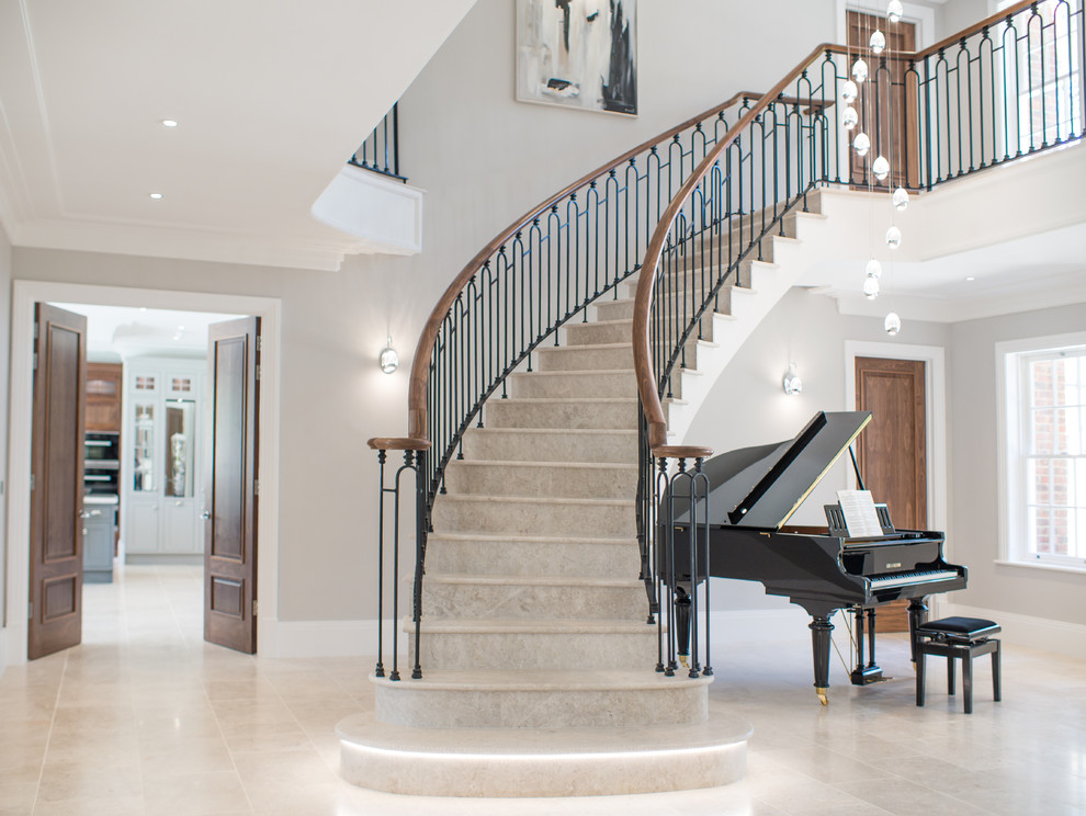 Inspiration for a transitional staircase in Surrey.