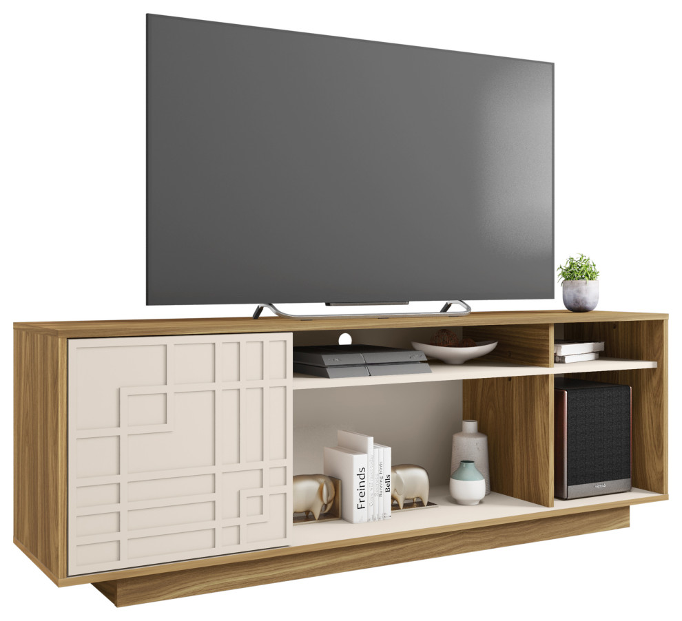 Techni Mobili TV Stand for TV’s Up to 70”, Oak Modern Entertainment