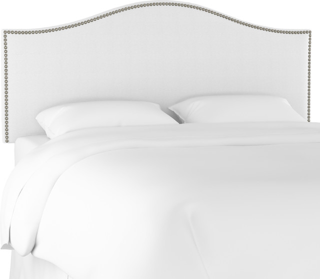 Nail On Headboard In Twill White Transitional Headboards Nail On Headboard In Twill White