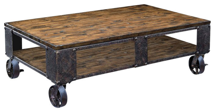 Magnussen Pinebrook Rectangular Cocktail Table in natural pine