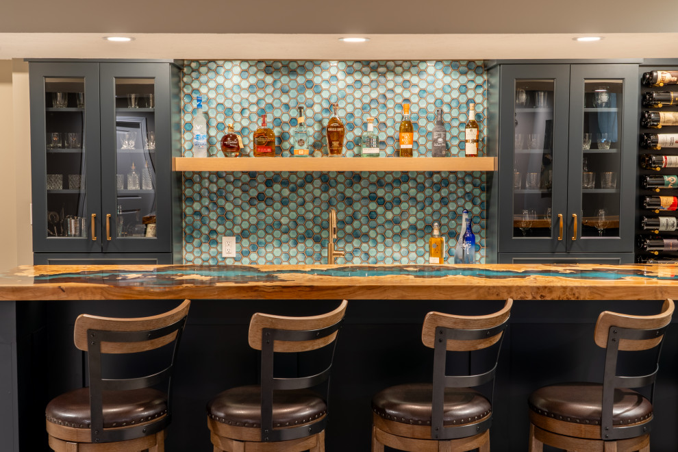 Coastal inspired Basement Bar