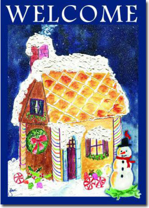 Gingerbread Welcome Toland Art Banner Traditional Flags And