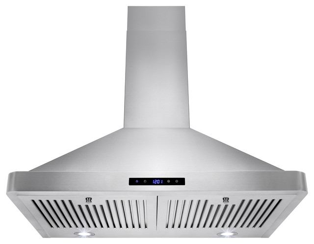 AKDY Euro Stainless Steel Wall Mount Range Hood, 30", Duct/Pipe