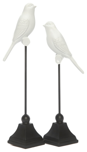 White Bird Decorations, 2-Piece Set