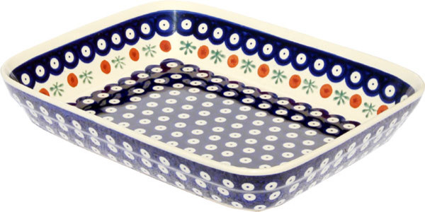 Polish Pottery Baking Dish 8"x10", Pattern Number: 41