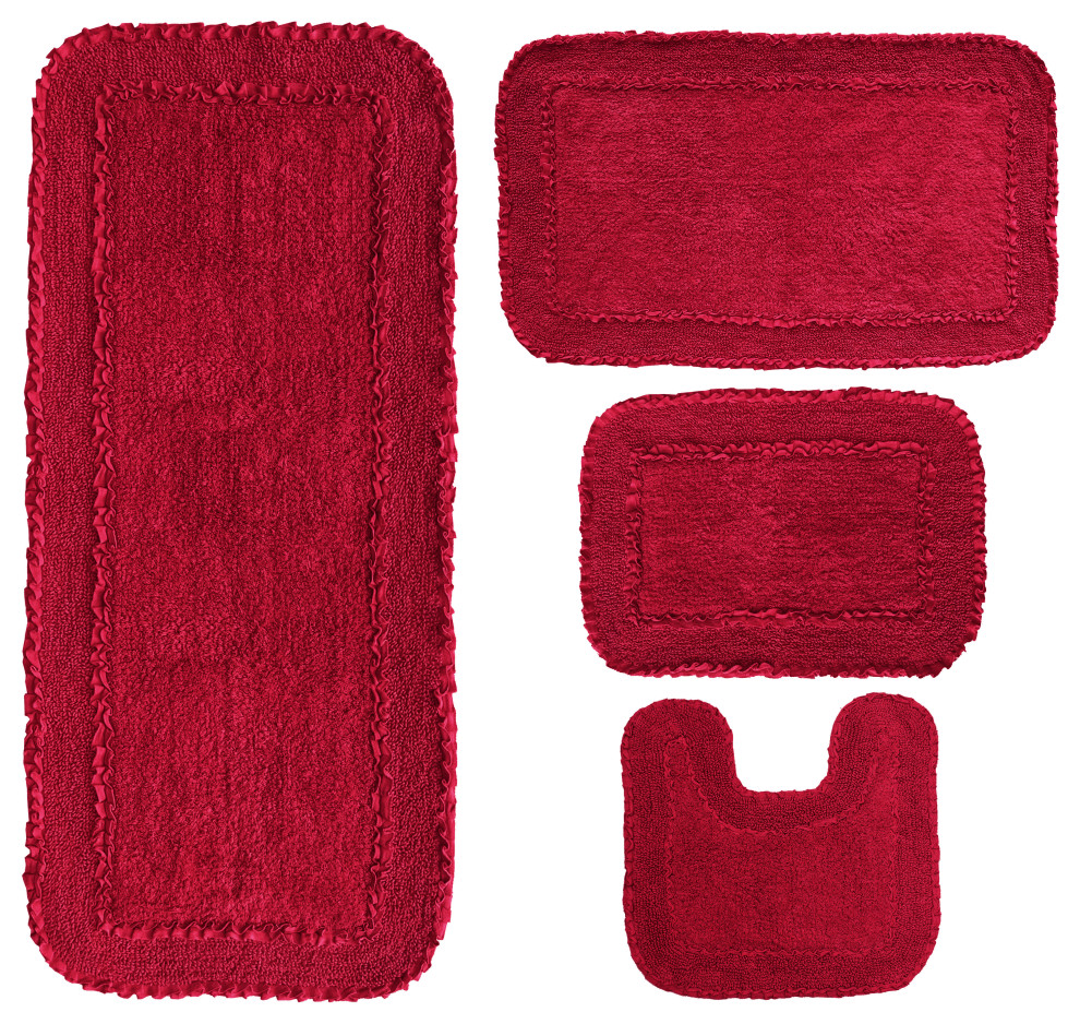 Radiant 4 Piece Bath Rug Set Contemporary Bath Mats by Home