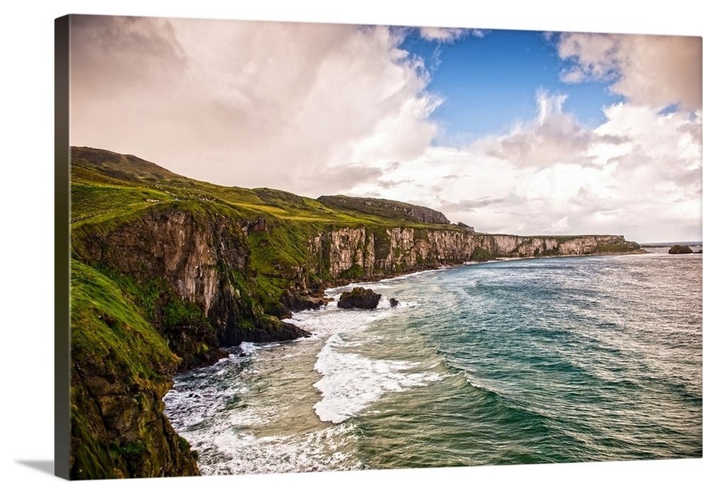 Clouds Over Cliffs of Moher, Ireland, UK Wrapped Canvas Art Print, 18"x12"x