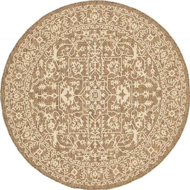 Contemporary Veranda Chestnut Area Rug, 6' Round - Mediterranean ...