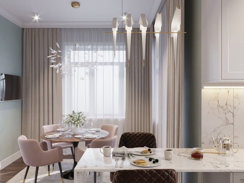 Кухня - столовая в частном доме в Подмосковье