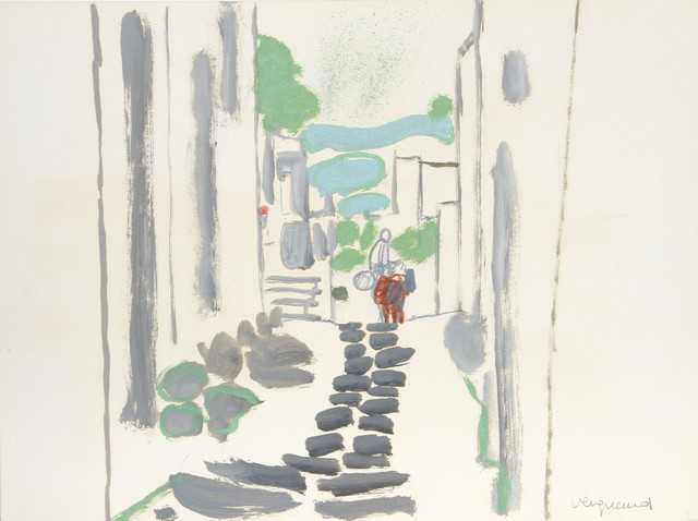 Jean-Jacques Vergnaud, Street View, Gouache Painting - Contemporary ...