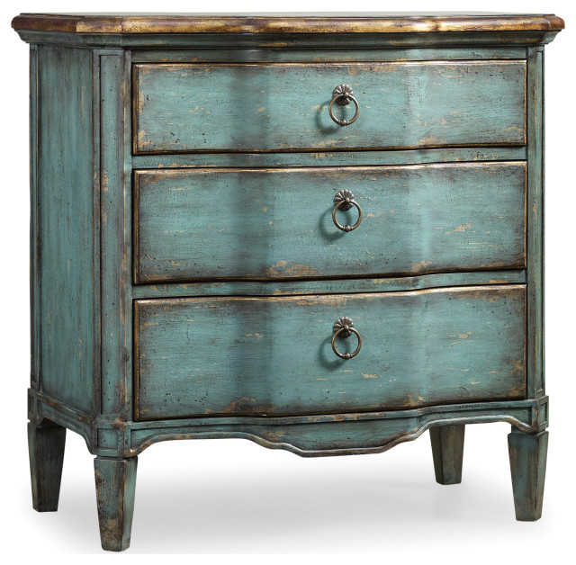 Three Drawer Turquoise Chest