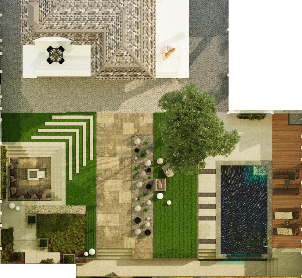 Благоустройство двора 400кв м