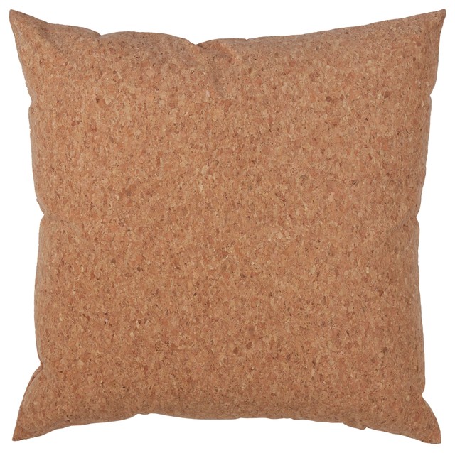 Unique Cork And Poly Blend Design Down Filled Throw Pillow