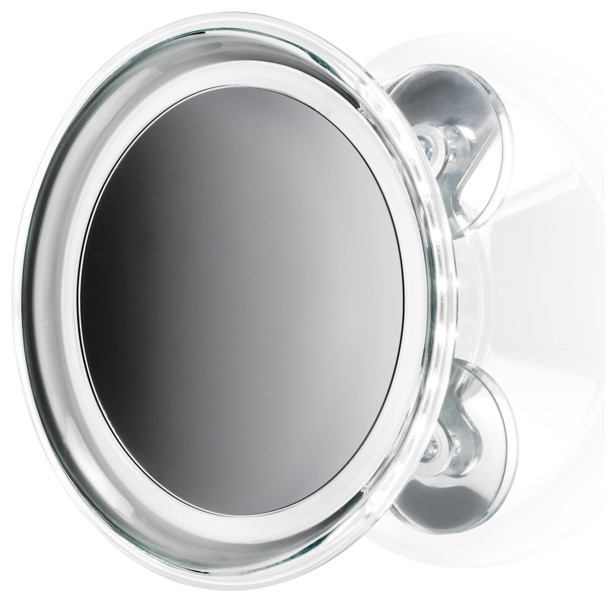 Smile LED Lighted 5x Magnifying Mirror With Suction Cup Mounting