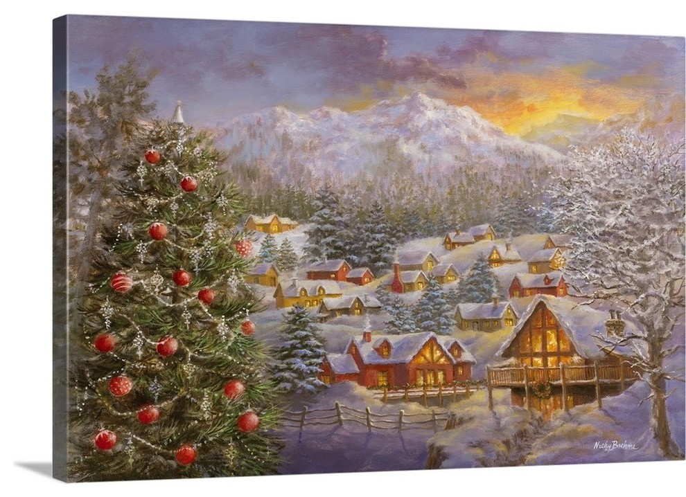 "Seasons Greetings" Wrapped Canvas Art Print, 36"x24"x1.5"