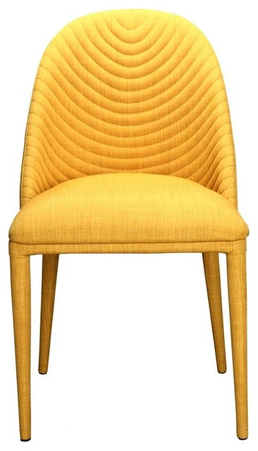 18 5 W Set Of 2 Dining Chairs Bright Yellow Sewn Pattern Back Dining Chairs Bright Yellow