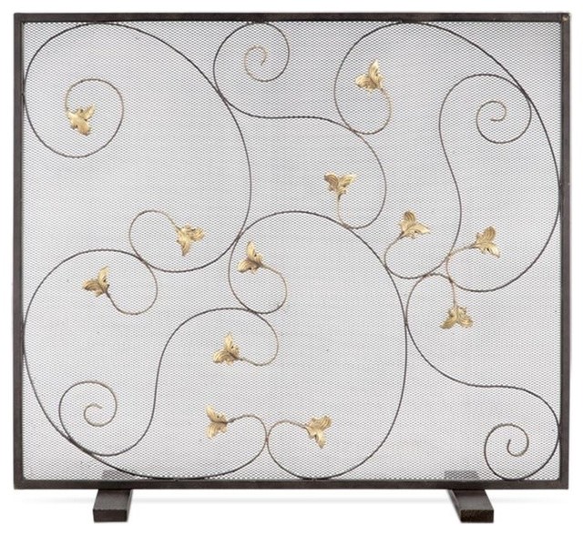 Acanthus Leaf Fireplace Screen Mediterranean Fireplace Screens