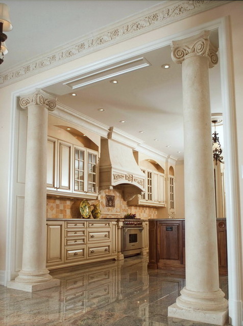 Ionic Marble Columns in Kitchen - Traditional - Kitchen - Toronto - by