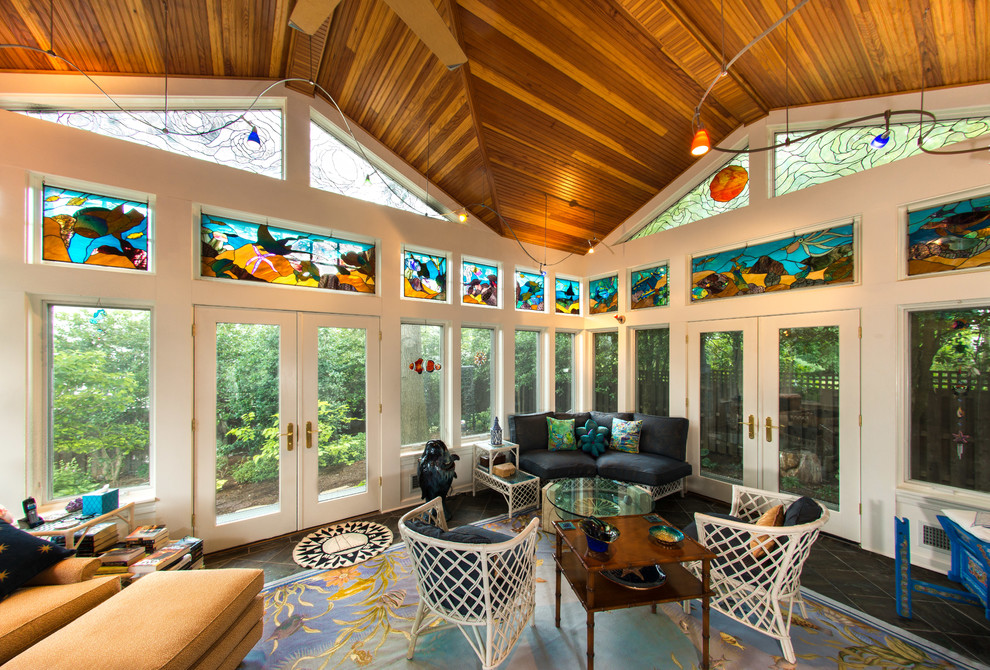 This is an example of a tropical sunroom in DC Metro.