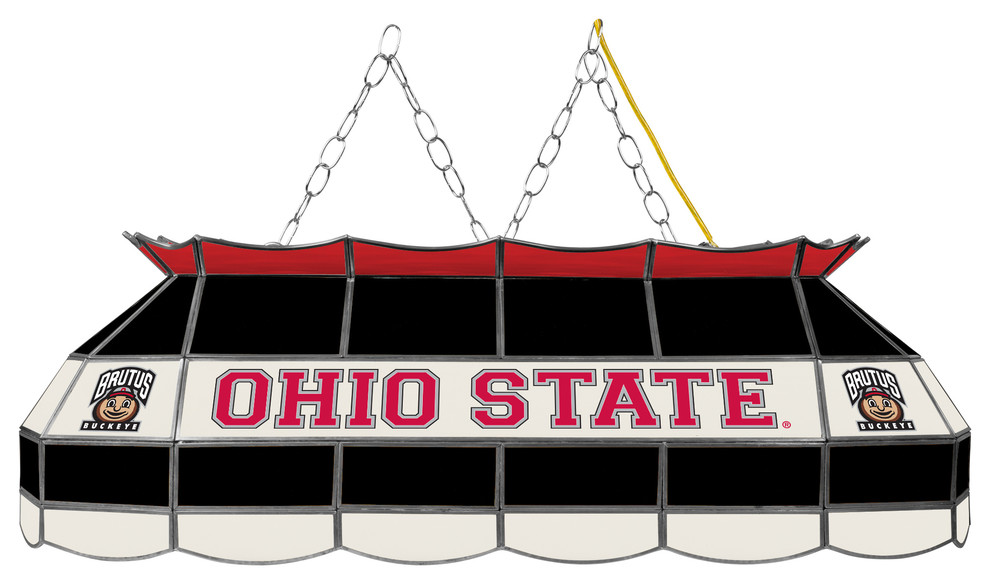 NCAA Tiffany Gameroom Lamp, 40", Ohio State University, Red Brutus