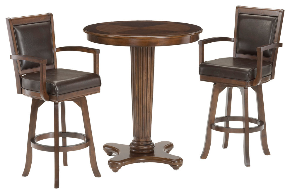 Ambassador 3-Piece Pub Set - Traditional - Indoor Pub And Bistro Sets